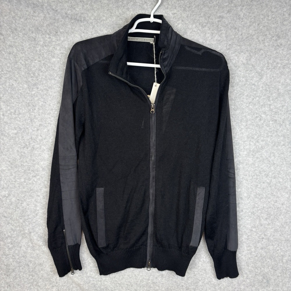 NWT Alicia Adams Alpaca Men's Full-Zip Sweater Jacket Baby Alpaca Silk Sz Small